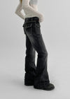 Solua Pocket Incision Boot Cut Denim-Hose