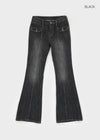 Solua Pocket Incision Boot Cut Denim-Hose