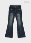 Solua Pocket Incision Boot Cut Denim-Hose