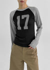 Haminan Color Combination Raglan Long Sleeve T-shirt