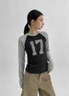 Haminan Color Combination Raglan Long Sleeve T-shirt