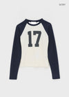 Haminan Color Combination Raglan Long Sleeve T-shirt