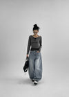 Bearing Balloon Wide Denim Pants