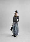 Bearing Balloon Wide Denim Pants