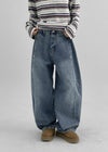 Hiot Snap Folding Balloon Fit Denim Pants