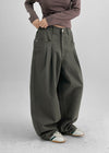 (UNISEX) Allin Back Banding Pintuck Balloon Two-way Pants