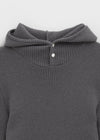 Alit Ribbed Button Warmer Hood Knit