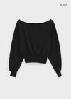 Ronca Off Shoulder Slit Crop Man to Man