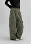 (UNISEX) Periting Parachute Cargo Wide Two-Way Pants