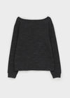 Mcken Letter Off Shoulder Long Sleeve T-shirt