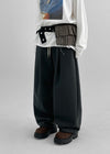 (UNISEX) Trong Pintuck Wide String Pants