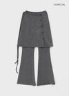 Fit Strap Button Rap Skirt Pants