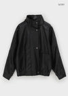 Chuet Raglan High-neck Leather Jacket