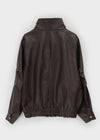 Chuet Raglan High-neck Leather Jacket