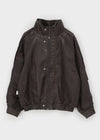 Chuet Raglan High-neck Leather Jacket