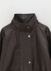 Chuet Raglan High-neck Leather Jacket