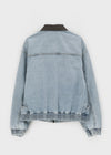 (UNISEX) Mintt Color Combination Collar Denim Jacket