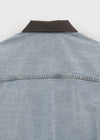 (UNISEX) Mintt Color Combination Collar Denim Jacket