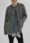 (UNISEX) Minchon Round Stripe Cardigan