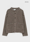 (UNISEX) Minchon Round Stripe Cardigan