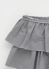 Sofu Layered Stripe Cancan Wap Skirt