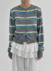 Turking Stripe Knit Round Cardigan