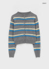 Turking Stripe Knit Round Cardigan