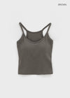 Pest Crop Ribbed Sleeveless (Built-in Cap)