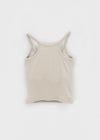 Pest Crop Ribbed Sleeveless (Built-in Cap)