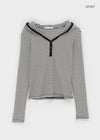 Lelix Stripe Hood Long Sleeve T-shirt