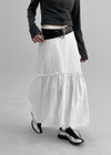 Pelper Nylon Back Banding Balloon Long Skirt