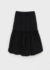 Pelper Nylon Back Banding Balloon Long Skirt