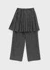 Convex Layered Pleated Skirt Pants