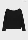 Tenfalling Basic Off Shoulder Long Sleeve T-shirt