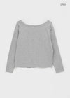 Tenfalling Basic Off Shoulder Long Sleeve T-shirt