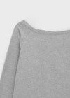 Tenfalling Basic Off Shoulder Long Sleeve T-shirt