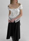 Palmk Frill Lace Short Sleeve Blouse