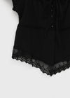 Palmk Frill Lace Short Sleeve Blouse