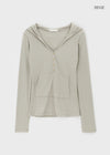Pommis Ribbed Hood Long Sleeve T-shirt