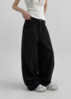 (UNISEX) Weirgen Adjuster Buckle Wide Cotton Pants