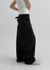 (UNISEX) Weirgen Adjuster Buckle Wide Cotton Pants