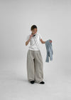 Letsho Folding Nylon Banding Two-Way Pants