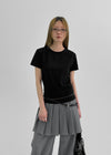 Kepom Nylon Back Banding Pleats Skirt Pants