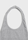 Lyles Semi-Crop Ribbed Halter Sleeveless