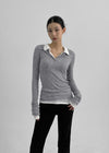 Rotoit Slimfit Collar Long Sleeve T-shirt