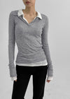 Rotoit Slimfit Collar Long Sleeve T-shirt