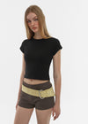 [B-BASIC] Cool Standard Round Crop Short Sleeve T-shirt (2SIZE)