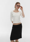[B-BASIC] Standard U-Neck 3/4 Sleeve T-shirt (2SIZE)