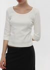 [B-BASIC] Standard U-Neck 3/4 Sleeve T-shirt (2SIZE)
