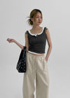 Millard Semi-Crop Button Sleeveless